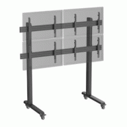 KIMEX Support TV sur pieds - mur d'images 4 écrans 45''- 55'' hauteur 175cm à roulettes noir - noir 3700685426139 KIMEX Support TV sur pieds - mur d'images 4 écrans 45''- 55'' hauteur 175cm à roulettes noir - noir 3700685426139