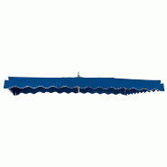 Kit parasol télescopique 3x2.5 m bleu - tout alu, toile réglable en hauteur - 10 baleines