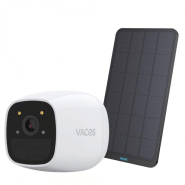 Kit vidéo 5 caméras wifi vacos sur batterie avec vision nocturne et 3 panneaux solaire autonome