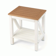 Lot de 1 tabouret salle de bain 43 x 32 x 47 cm antidérapant 2 niveaux rangement design moderne en hdpe brun 20_0014186 - 3000228129689