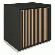 Meuble Vertigo T01 1 porte MDF naturel et noir 60x47x60 cm