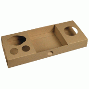 Plateau snacking Snack rack carton naturel 46x16x5cm - par 50