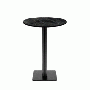 RestooTab - Mange-debout Milan T Ø50cm noir moon texturisé - noir fonte TB-MITFF-R50M-NR.MOO