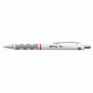 Rotring Stylo à bille rétractable Tikky, bleu, tracé M, corps blanc - 1904718