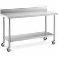 Royal Catering RCAT-150/60-WS Table de travail Avec rebord 60 x 150 cm Capacité de charge 160 kg Table plan de travail Table de travail atelier - 406