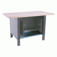 SimonRack Établi industriel avec armoire, 1500x750 mm, plateau en bois lamellé 32 mm, charge 1000 kg, Gris - BT-6 PRO - gris métal 8425437125188