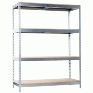 SimonRack Étagères Charge Lourde 2000x1500x600 mm, 4 Niveaux en Bois, 400 kg par Niveau, Structure Acier, Galvanisé/Bois - Ecoforte - argenté mét