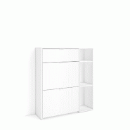 SKRAUT HOME Meuble à Chaussures, 90x102x27 cm, 10 paires de chaussures, Pour Entrée, Blanc - blanc Bois manufacturé 669_9