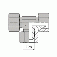 Té femelle tournant NPSM x femelle tournant NPSM x femelle tournant NPSM - Cône 60° - NPT-TFNPSM04 - DESIGNATION : TFNPSM 1/4 - Ø FPS (inch) : 1/4' - Ø FPS (mm) : 10.99