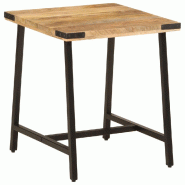 Table d’appoint 45x45x50 cm bois massif de manguier et fer Modèle Terrasse Omicron Plus - 372734 Table d’appoint 45x45x50 cm bois massif de manguier et fer Modèle Terrasse Omicron Plus - 372734