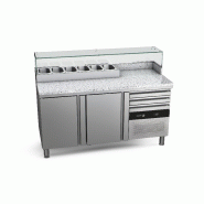 Table réfrigérée positive 325L compacte 700 mm pour pizzas avec 2 portes Fagor Professional - avec pieds