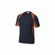 TEE SHIRT BALI bicolore BLEU MARINE/ORANGE