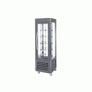 Vitrine réfrigérée PANORAMIQUE gris anthracite 5 plateaux rotatifs - 600 x 630 x 1850 mm - 360 LT - 690 W