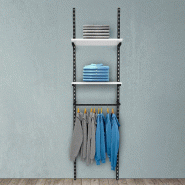 Élément de départ Global noir 2 tablettes blanc + 1 penderie L60xH240cm