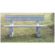 Banc public avec dossier 180 cm - 100% recyclé - robuste et sans entretien_1