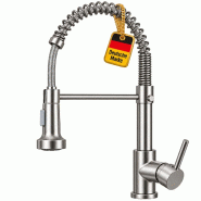 Bernd | Robinet Flexible Or Noir Restauration | Cuisine de robinet en acier inoxydable | Le mitigeur peut pivoter à 360 degrés Haute pression 2 port_0