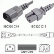 Câble d'alimentation C14/C15 15A GRIS