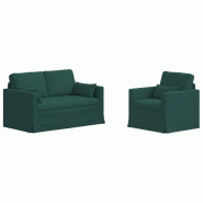 Canapé 2 pcs Vert foncé 139 x 78 x 80 cm tissu Modèle Apex Nova - Matériau naturel 8721364373839