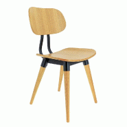Chaise d'intérieur Hambourg en métal et bois chêne - par 2