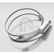 Collier spécial avec système double fil, en acier inoxydable, pour tuyaux à pas à droite - Master-Grip