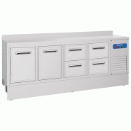 Comptoir bar réfrigérée avec 2 portes et 4 tiroirs, 2335x700 mm, 645 litres, -2°/+8°C - VIRTUS - 0615402151337