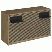 Comptoir Vertigo H T01 dble noir L170cm - 3 tab.Coulis. 6tab.Amovib chêne clair