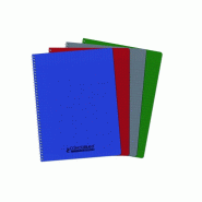CONQUERANT Lot de 5 Cahier Classique PP rel. Intégrale 24x32, 100p./50 feuilles 90g/m², Séyès, coloris assortis (4) - 3020120134956