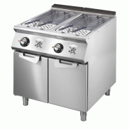 Cuiseur à pâtes électrique inox sur armoire avec 2 cuves gn 2/3 2x26 l - PVS7080CPES