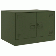 Décoshop26 - Table basse avec deux portes 67 x 50 x 44 cm acier vert DEC040197 - acier 3000264799785