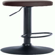 Décoshop26 - Tabouret de bar x1 design simple hauteur réglable revêtement en PVC marron pieds en métal noir 10_0006803 - marron métal 3000265775757