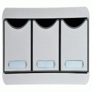 Exacompta - Réf. 318740D - TOOLBOX - Caisson de rangement à 3 tiroirs - Dimensions extérieures : Prof. 27 x l 35,5 x H 13,5 cm - Gris lumière - gr_0
