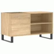 Helloshop26 - Armoire à disques pratique classique rangement 85 x 38 x 48 cm style industriel en bois d'ingénierie chêne sonoma 02_0049118 - Bois m