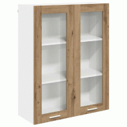 Helloshop26 - Armoire suspendue moderne intérieur grand espace de rangement 80 x 31 x 100 cm en bois d'ingénierie chêne artisanal 02_0053440 - verr