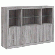 Helloshop26 - Buffet bahut commode armoire meuble de rangement organisateur cuisine salle de séjour salon avec lumières LED 3 pcs 02_0037234 - 30002 Helloshop26 - Buffet bahut commode armoire meuble de rangement organisateur cuisine salle de séjour salon avec lumières LED 3 pcs 02_0037234 - 30002