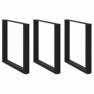 Helloshop26 - Lot de 3 pieds de table à manger en U 80 x 72-73 cm avec niveleurs réglables design moderne en acier noir 02_0057444 - noir acier 3000