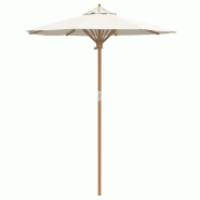 Helloshop26 - Parasol de jardin rond léger design minimaliste 270 x 260 cm durable en bambou blanc crème 02_0058241 - blanc 3000240475573