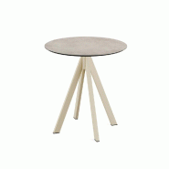 Infinity table de bistrot avec piètement sable + plateau HPL Moonstone Ø70 cm