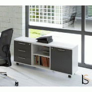 Meuble de service mobile - MDD - Anthracite, Blanc pastel_1