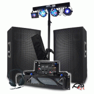 Pack Sono BM SONIC : Amplificateur 3000W, Enceintes Passives 2x700W, Table de Mixage, Euphoria Portiques + 48 effets lumière - 3666638038869