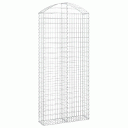 Panier de gabions clôture cage mur de soutènement arqué 100 x 30 x 220/240 cm fer galvanisé Argent 02_0039956 - métal 3000218881344