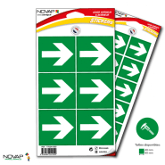Planches de 6 panneaux adhésifs 80x80 mm incendie évacuation - PADCPN-NV02/FL_0