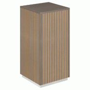 Podium 1 porte push-pull Vertigo T01 MDF naturel et noyer foncé 45x45x90cm