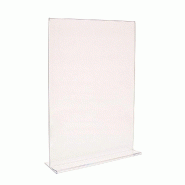Porte visuel vertical A4 - Transparent - Polystyrène - 21x29.7cm