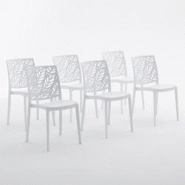 RATTATAN Set 6 Chaises en polypropylène avec fibre de verre empilables pour extérieur et jardin, bar et restaurant, cuisine design moderne - DAFNE - RATTATAN Set 6 Chaises en polypropylène avec fibre de verre empilables pour extérieur et jardin, bar et restaurant, cuisine design moderne - DAFNE -