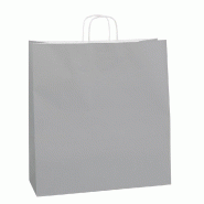 Sac kraft gris poignées torsadées 46+16X49cm - par 50