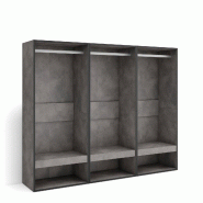 SKRAUT HOME Armoire Vestiaire ouvert, 180x145x35 cm, Chambre à coucher, pièce, Vêtement, Dressing, Ciment - gris Bois manufacturé 439_7