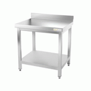Table de travail en inox 700 x 600 mm adossée PREMIUM / GOLDINOX - inox 3701770802784