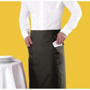 Tablier français polyester avec 2 poches 95x105 cm noir - par 1
