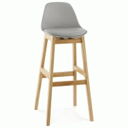 TABOURET DE BAR DESIGN LUND 102CM GRIS - PARIS PRIX