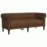 VidaXL Canapé Marron 182,5 x 74,5 x 74,5 cm Polyester Modèle Harmonie Design - 42013009